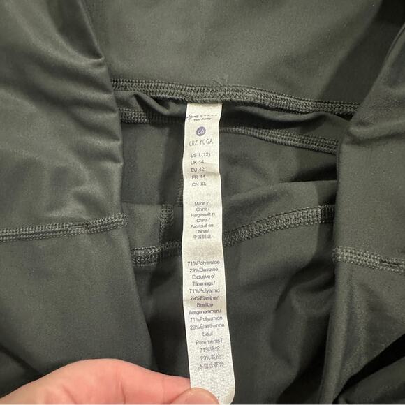 CRZ YOGA Dark Gray High Rise Ankle Length Leggings‎ with Side Pockets Size L - Picture 6 of 9